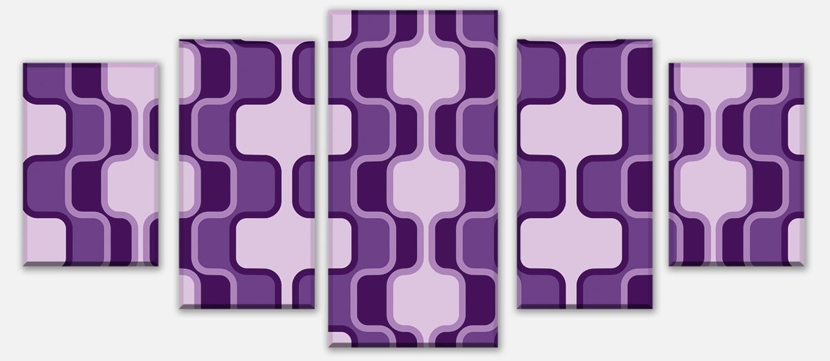 Leinwandbild Mehrteiler Retromuster Violett Muster M0115 entdecken - Bild 1