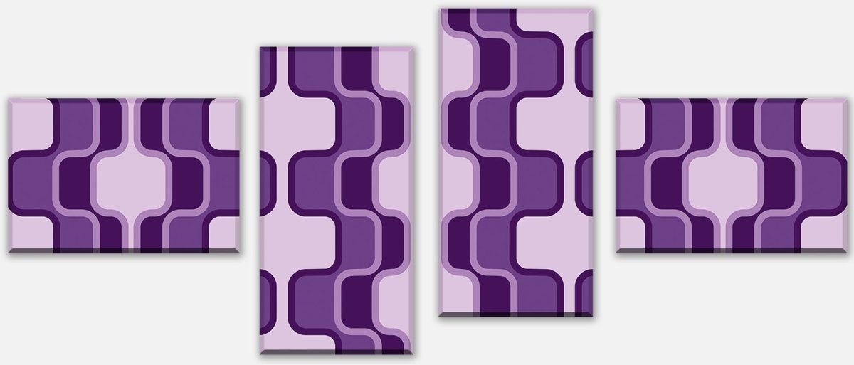 Tableau sur toile Intercalaire motif rétro motif violet M0115