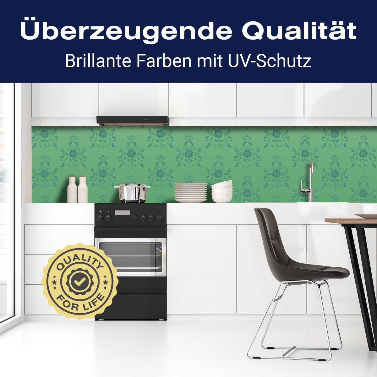 Küchenrückwand Barock Grün Muster M0117 entdecken - Bild 2
