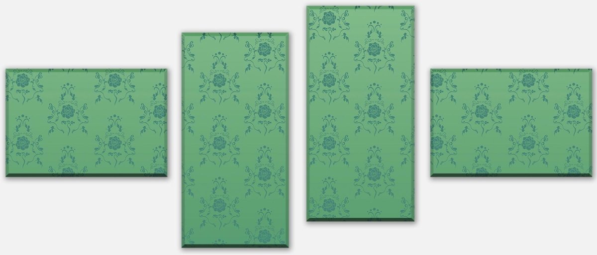 Canvas print Divider baroque green pattern M0117