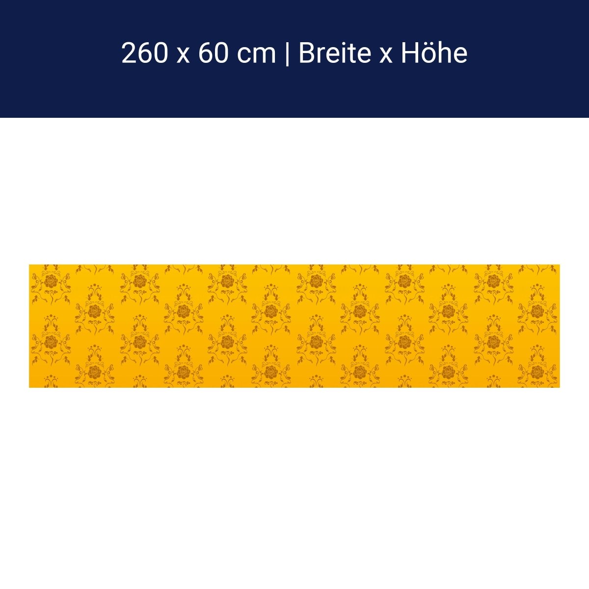 Crédence de cuisine motif baroque jaune M0118