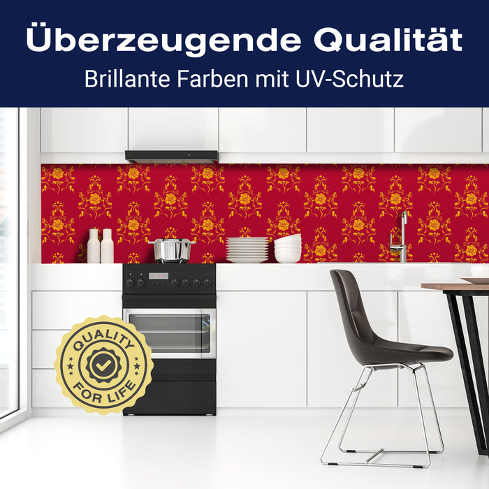 Küchenrückwand Barock Rot Muster M0119 entdecken - Bild 2