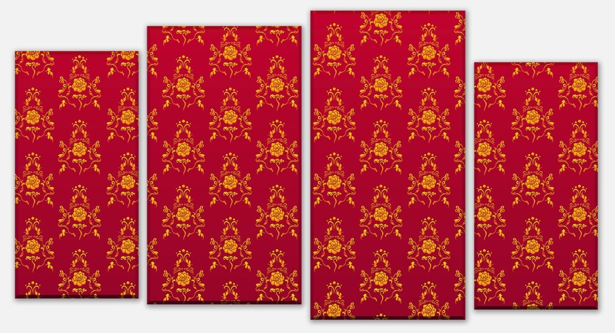 Tableau sur toile Intercalaire motif baroque rouge M0119