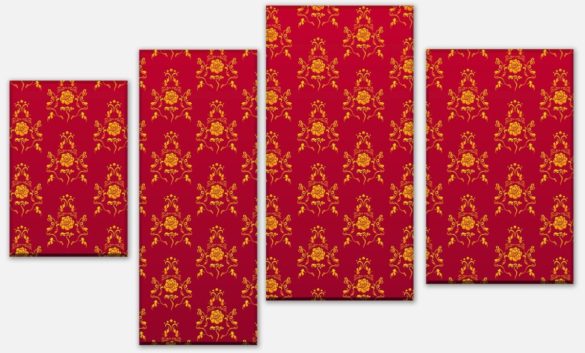 Tableau sur toile Intercalaire motif baroque rouge M0119