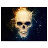 Wandbild Acrylglas Totenkopf, Schädel Blau Orange, Rauch, Effekt, Funken, Skull M0120