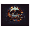 Wandbild Acrylglas Totenkopf, Explosion Schädel, Feuer, Rauch, Silber, Skull M0121