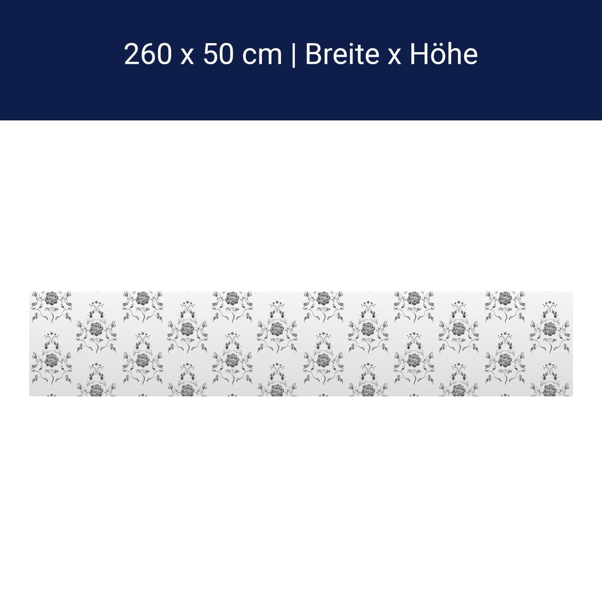 Kitchen splashback baroque white-grey pattern M0121