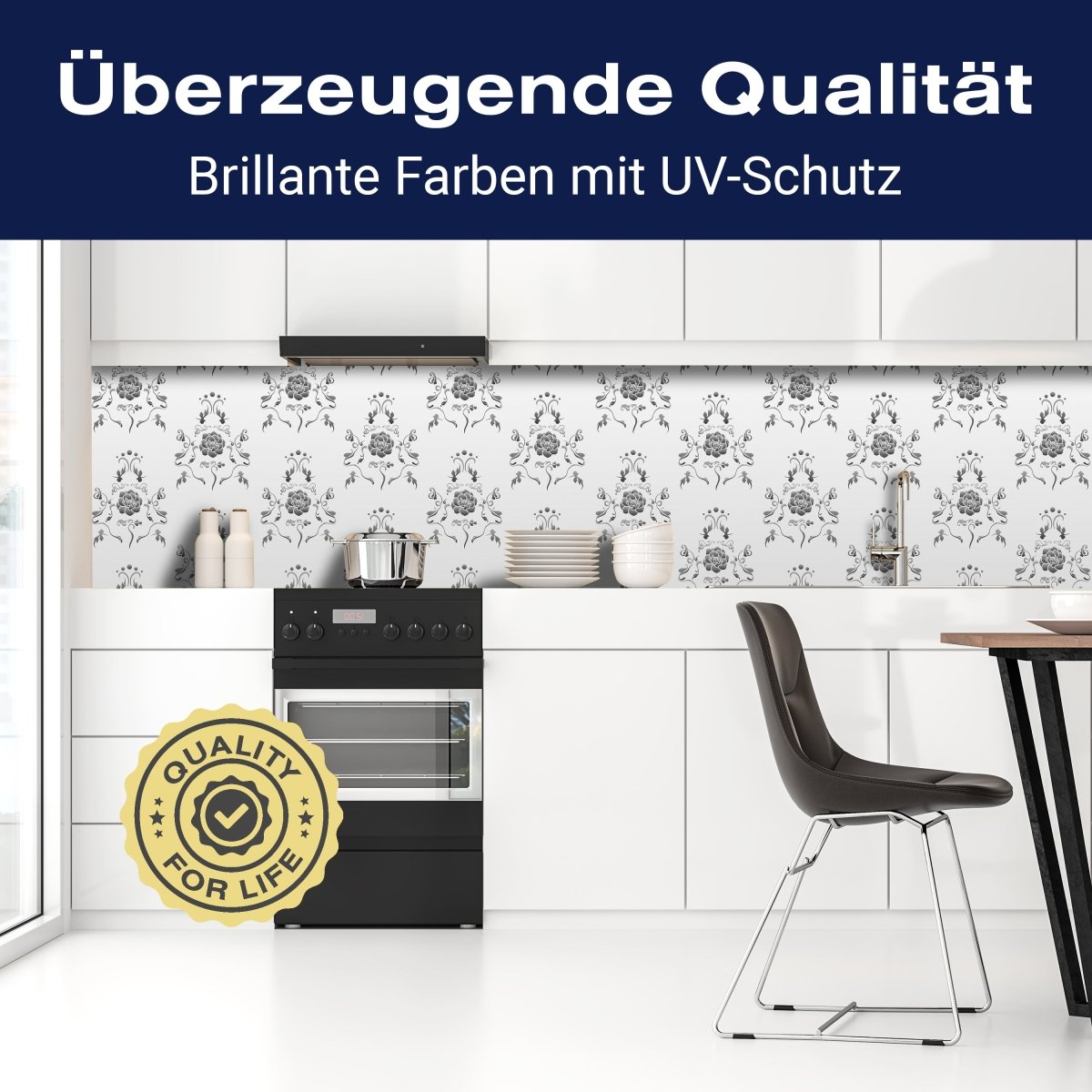 Küchenrückwand Barock Weissgrau Muster M0121 entdecken - Bild 2