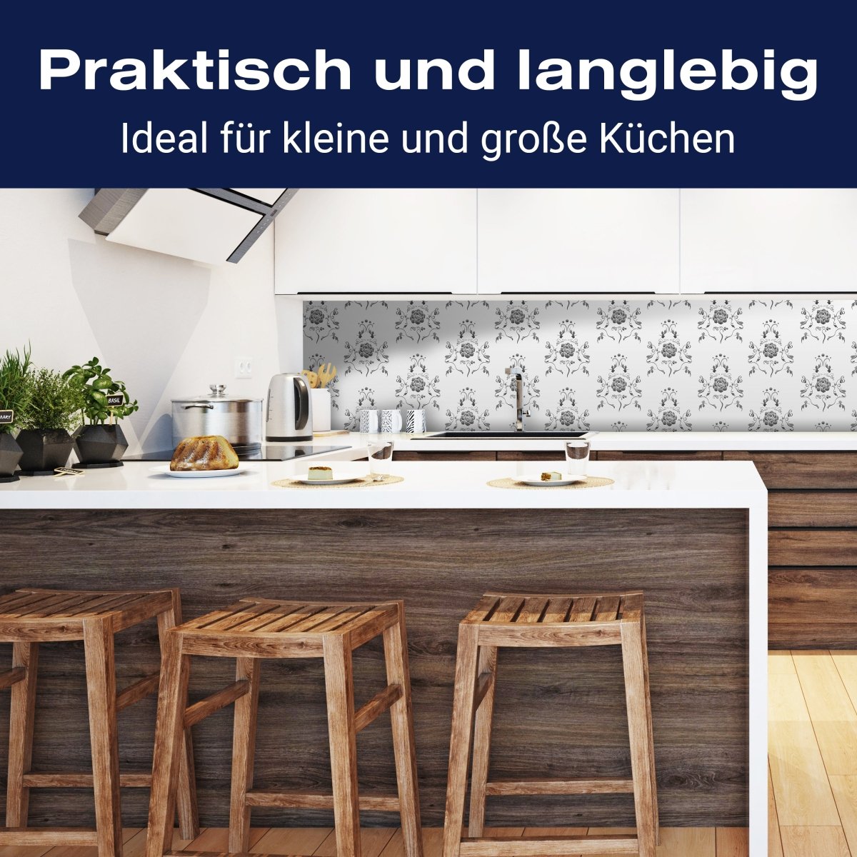 Küchenrückwand Barock Weissgrau Muster M0121 entdecken - Bild 3