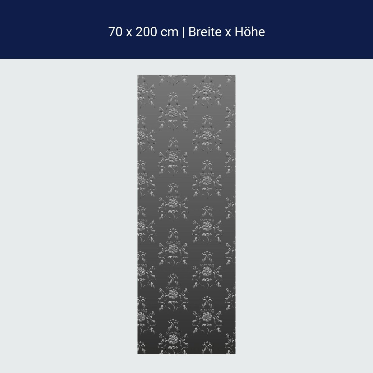 Door wallpaper baroque black gray pattern M0122