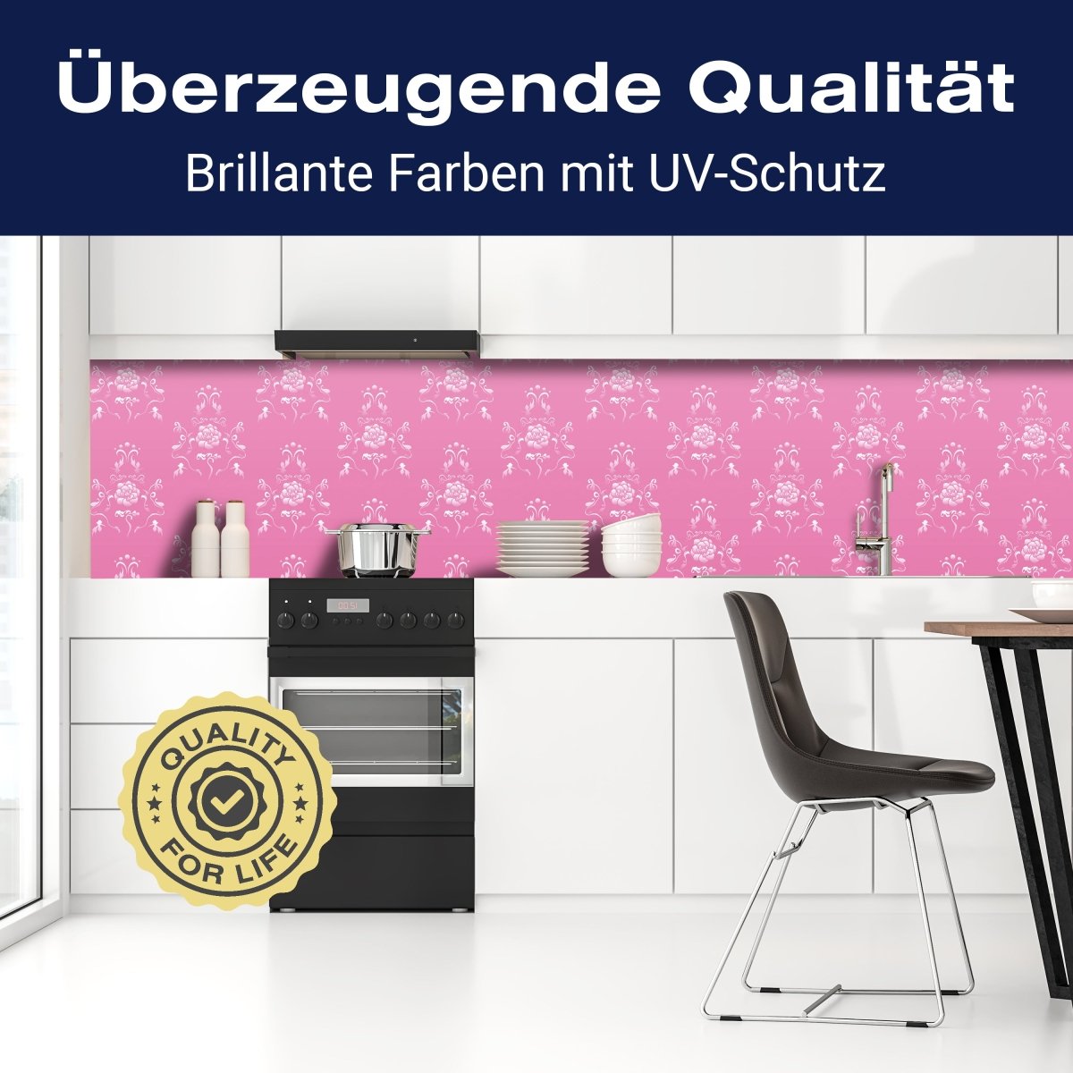 Küchenrückwand Barock Pink Muster M0123 entdecken - Bild 2