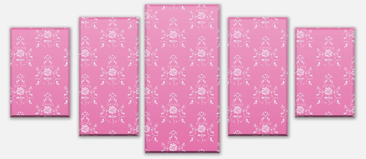 Leinwandbild Mehrteiler Barock Pink Muster M0123 entdecken - Bild 1