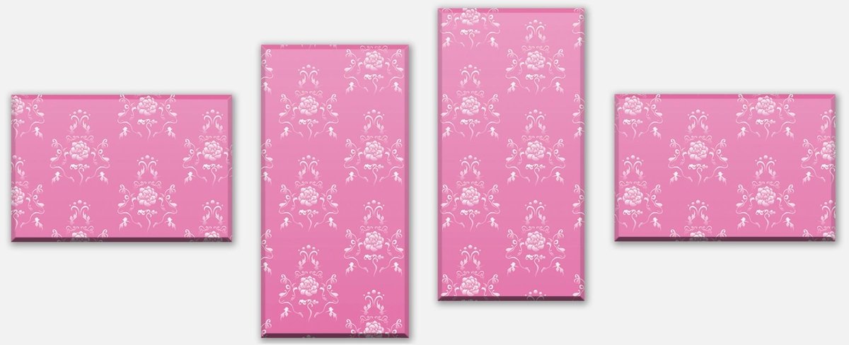 Tableau sur toile Intercalaire motif baroque rose M0123