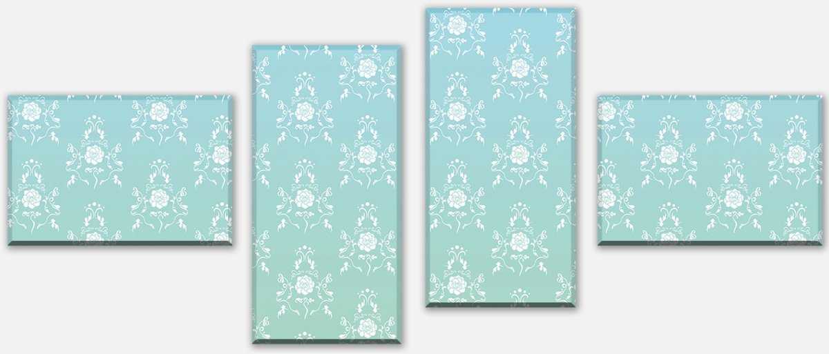 Canvas print Divider baroque turquoise pattern M0124