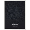 Poster Straßen Karte Berlin, Deutschland , Hauptstadt, Schwarz M0145