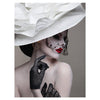 Wandbild Acrylglas Models, Frau mit Hut, Makeup, Vintage, rote Lippen, Ohrring, Bild M0152