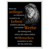 Poster Werte, Löwe, Schwarz, Erfolg M0160