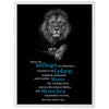 Poster Werte im Leben, Löwe, Blau M0163