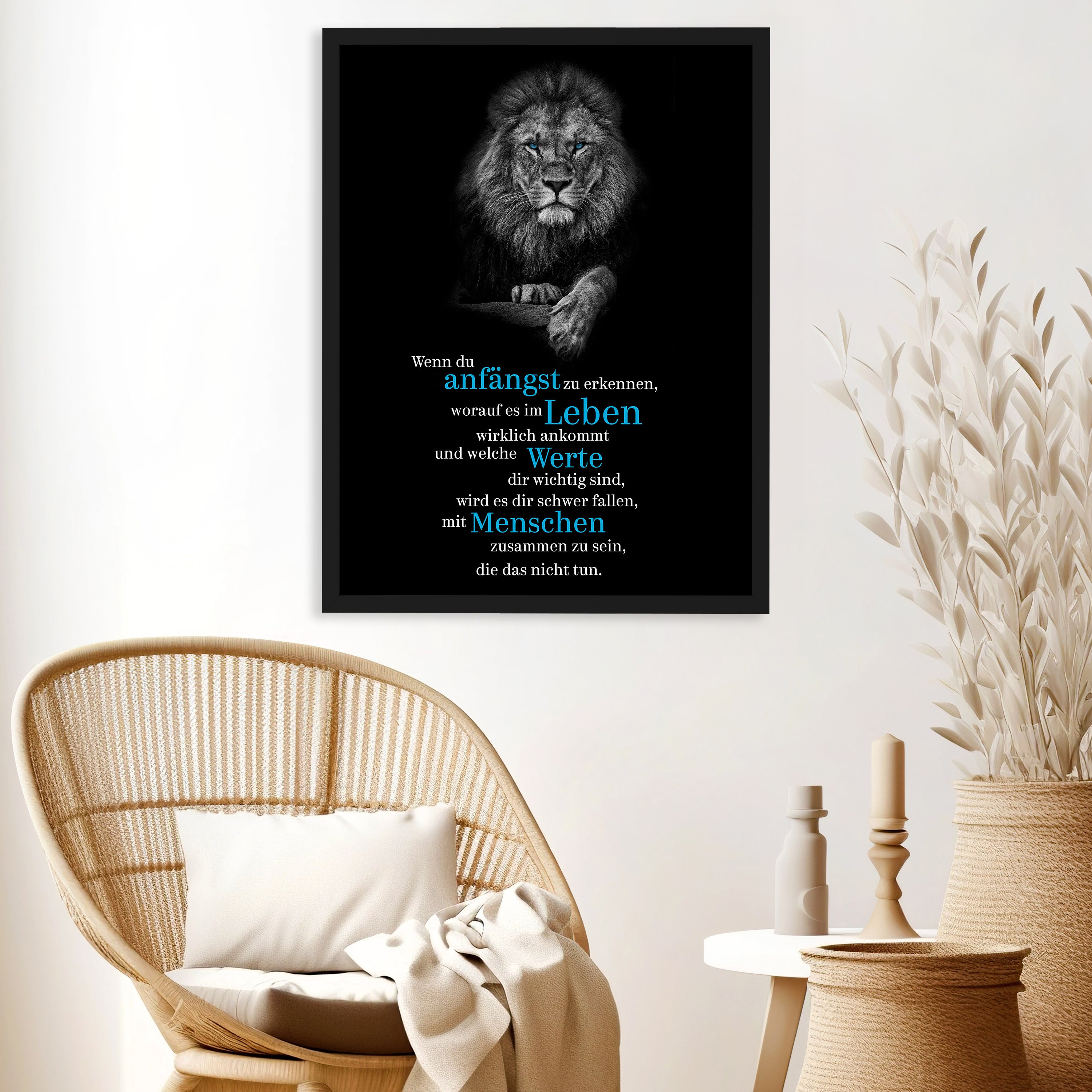 Werte Leben, Blau Löwe, im M0163 Poster