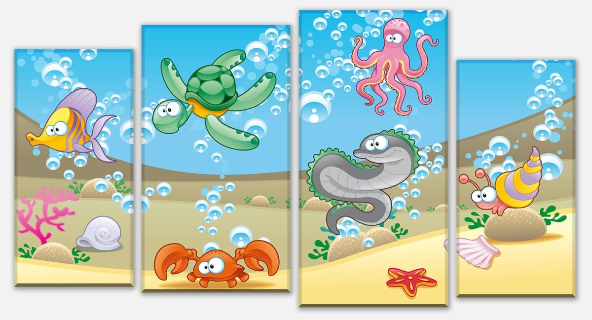 Leinwandbild Mehrteiler Unterwassertiere Kinder M0176