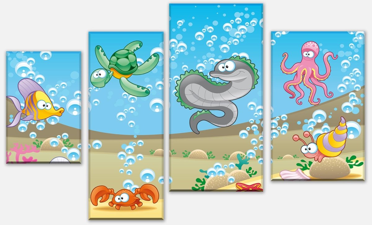 Canvas print Divider underwater animals children M0176