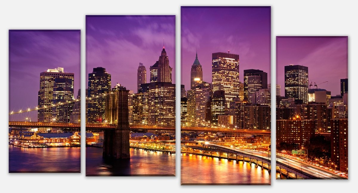 Stretched canvas print New York at night M0178