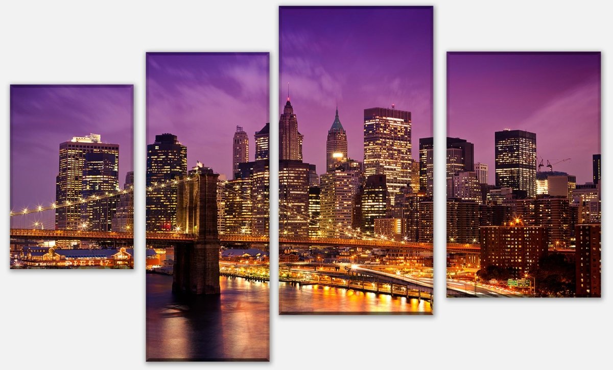 Stretched canvas print New York at night M0178