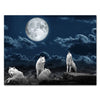 Tableau sur toile Animaux, paysage, meute de loups blancs M0184