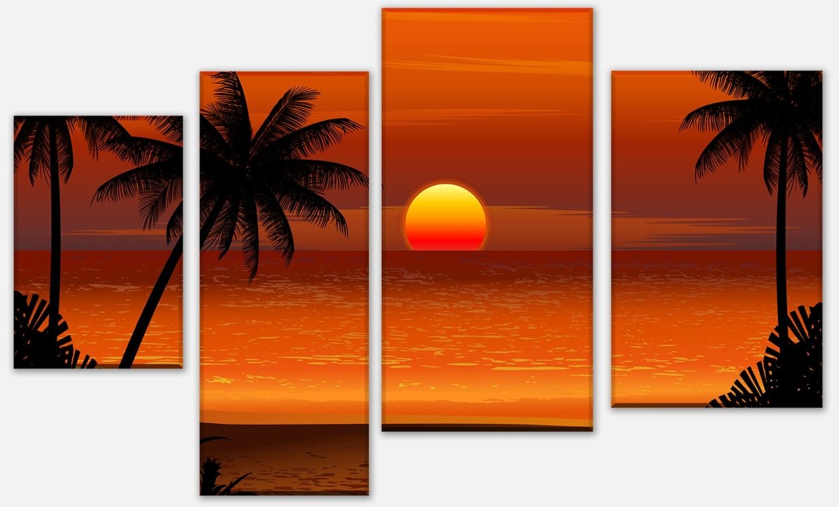 Leinwandbild Mehrteiler Beach Sunset M0195