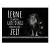 Leinwandbild Löwen, Querformat, Löwe, lerne zu warten, Uhr M0198