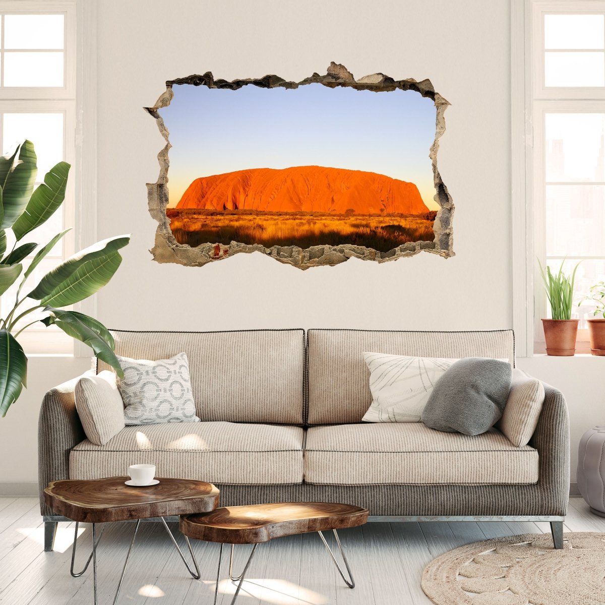 Ayers Rock Sunset Nature 3D Wall Sticker - Wall Decal M0205