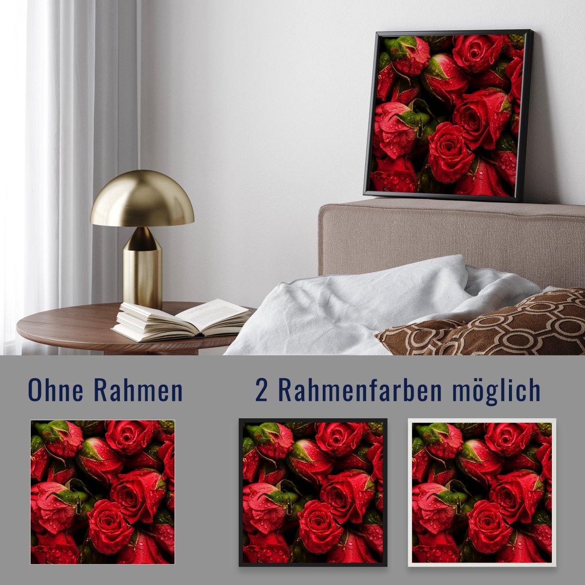 wandmotiv24 Poster, Poster - rote Rosen, Blumen - M0222 - Bild 4