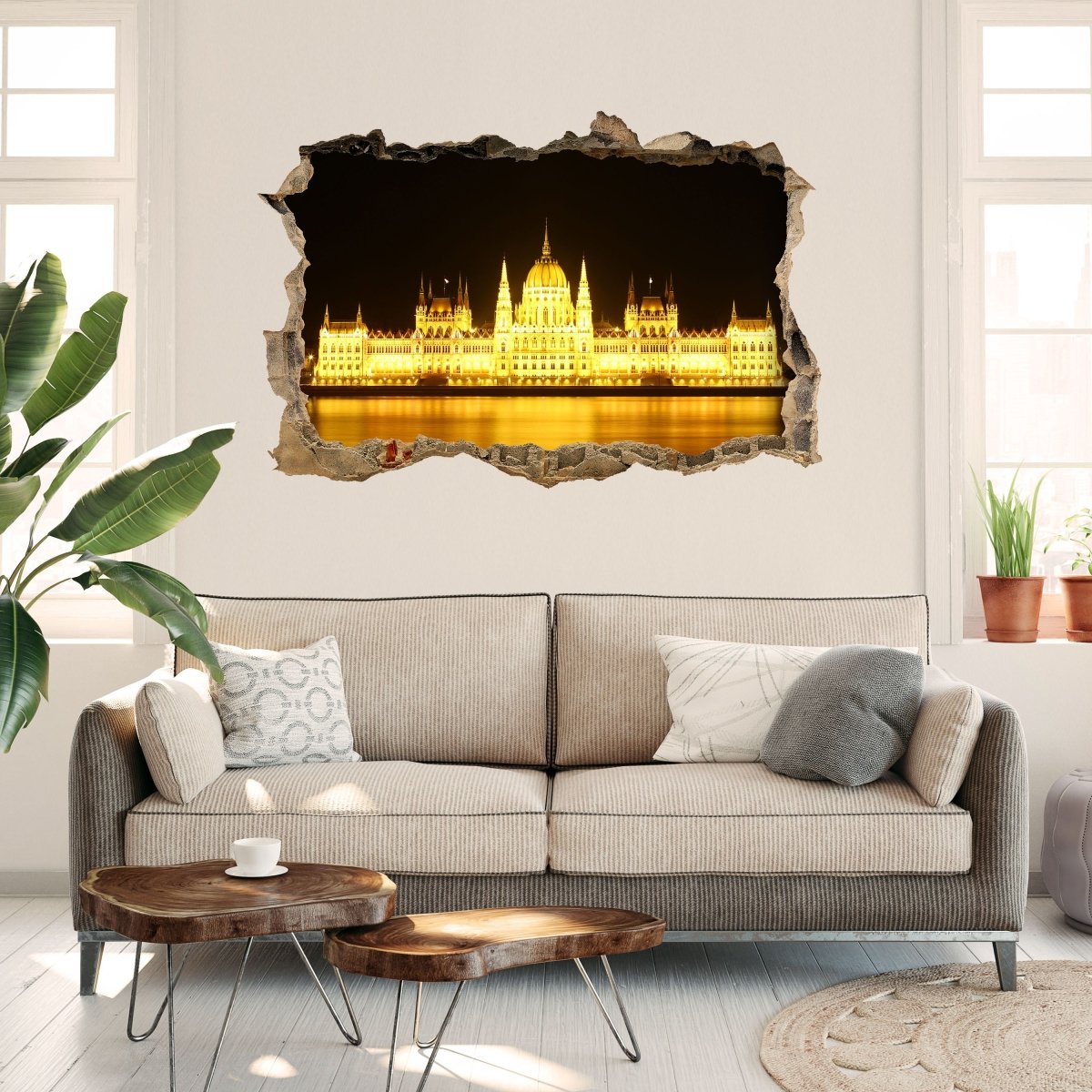 3D wall sticker Budapest at night - Wall Decal M0226