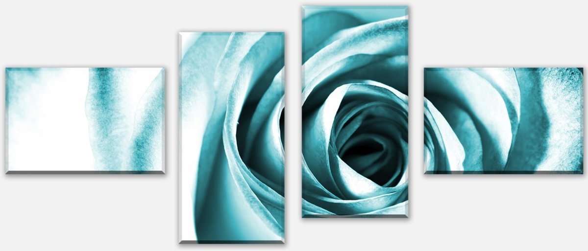 Leinwandbild Mehrteiler Blaue Rose Blüte M0227