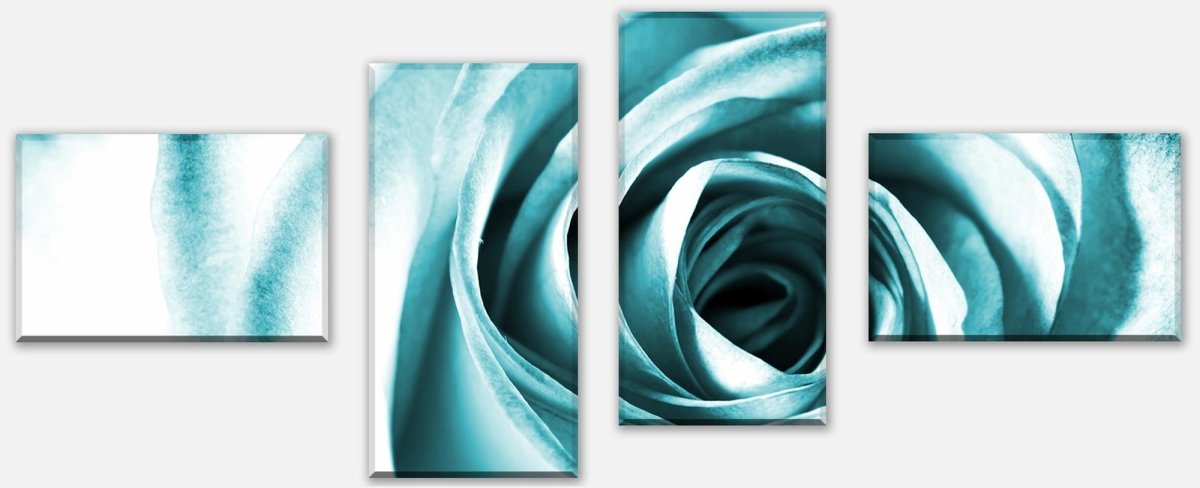 Leinwandbild Mehrteiler Blaue Rose Blüte M0227