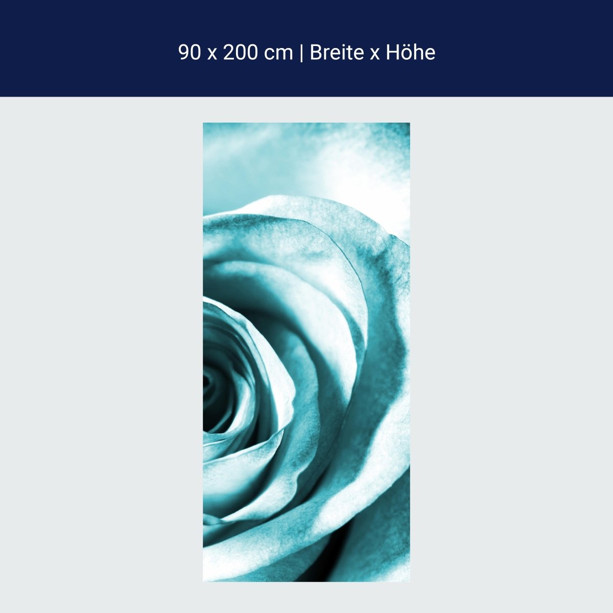 Door wallpaper blue rose blossom M0227