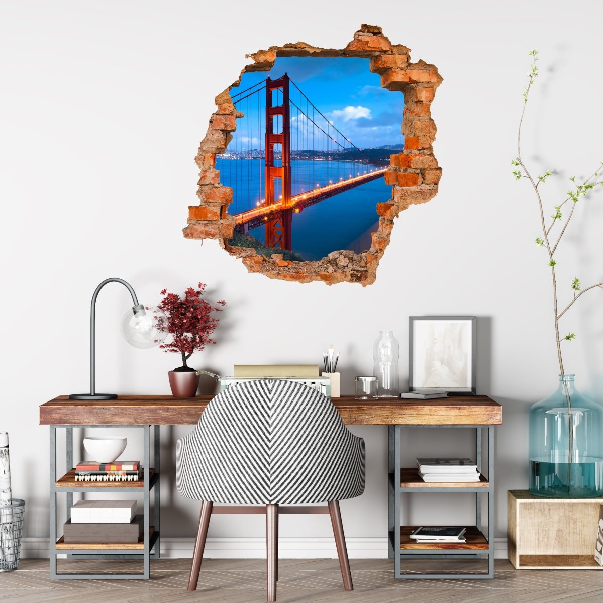 3D Wall Sticker Golden Gate Bridge - Wall Decal M0234
