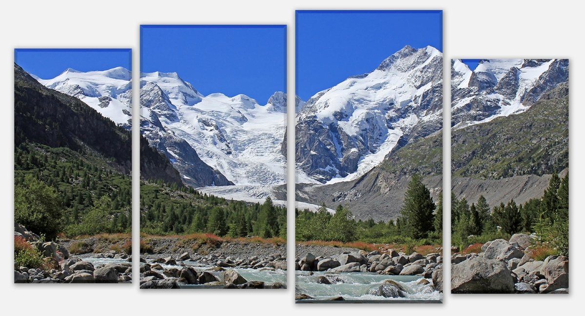 Leinwandbild Mehrteiler Morteratsch Gletscher Alpen M0236