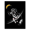 Leinwandbild Minimalismus, Hochformat, Affe im Weltall, Schwarz M0237