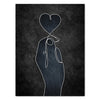 Canvas print minimalism, portrait, heart & hand M0238