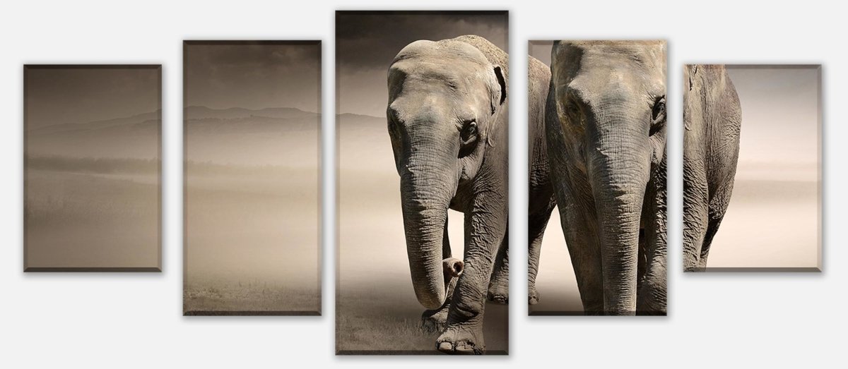 Leinwandbild Mehrteiler Elefantentraum Afrika M0244 entdecken - Bild 1