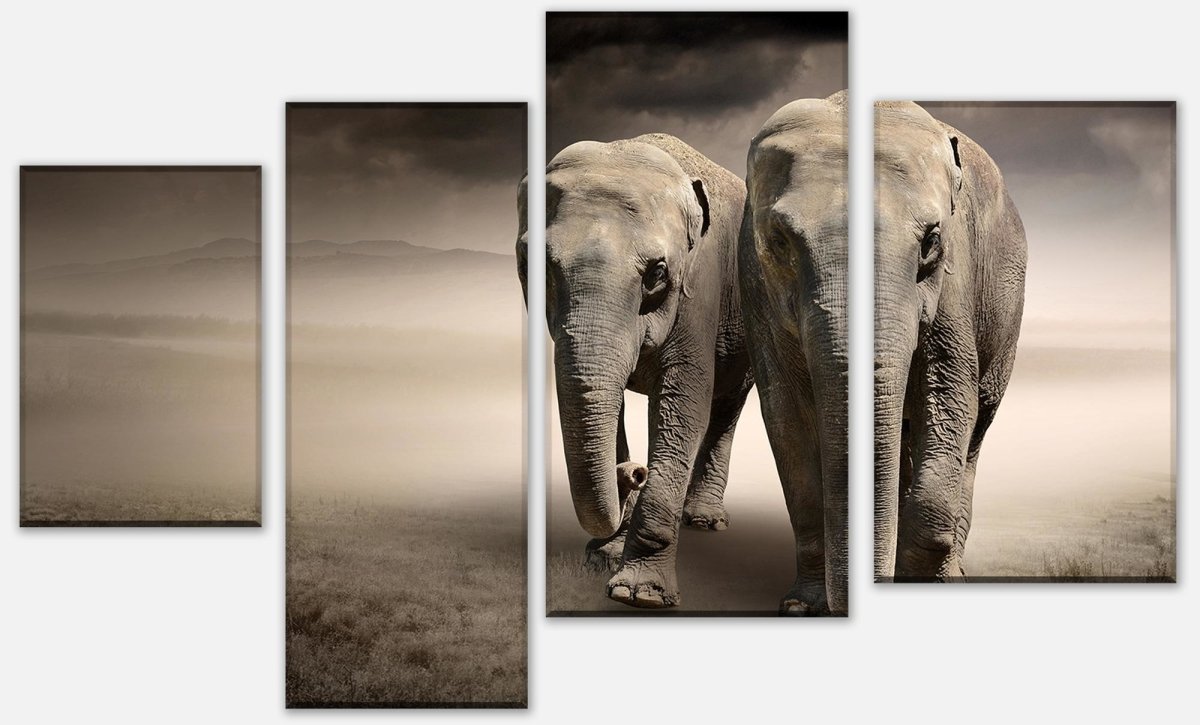 Leinwandbild Mehrteiler Elefantentraum Afrika M0244