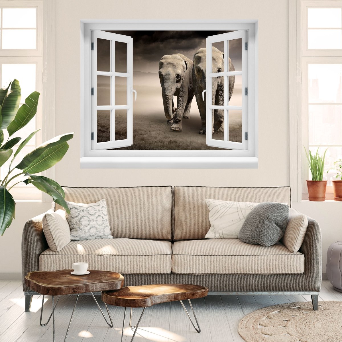3D-Wandsticker Elefantentraum Afrika - Wandtattoo M0244