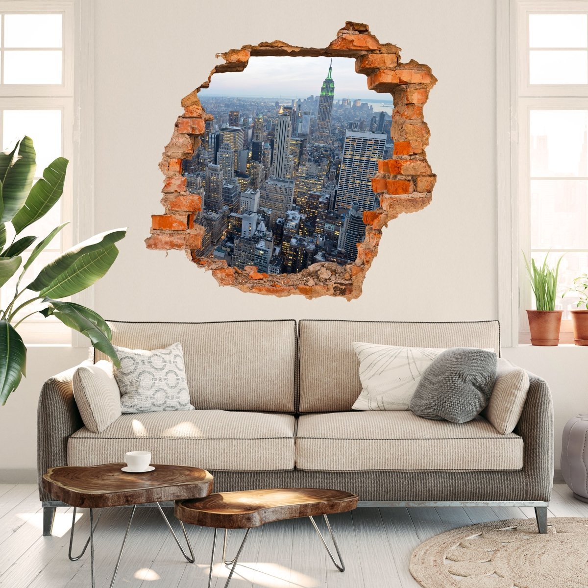 Sticker mural 3D New York Skyview - Wall Decal M0254