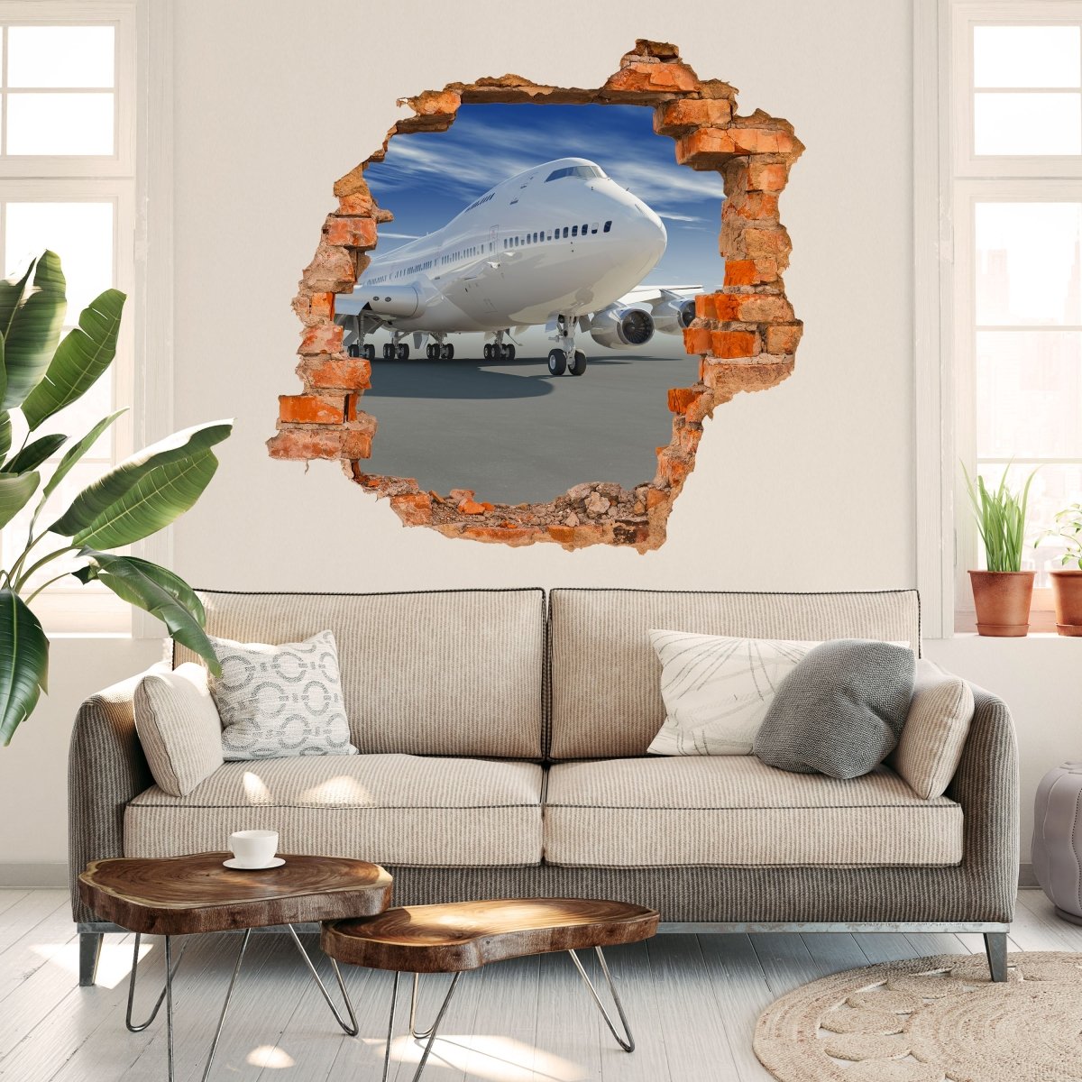 3D wall sticker Airplane taking off - Wall Decal M0259