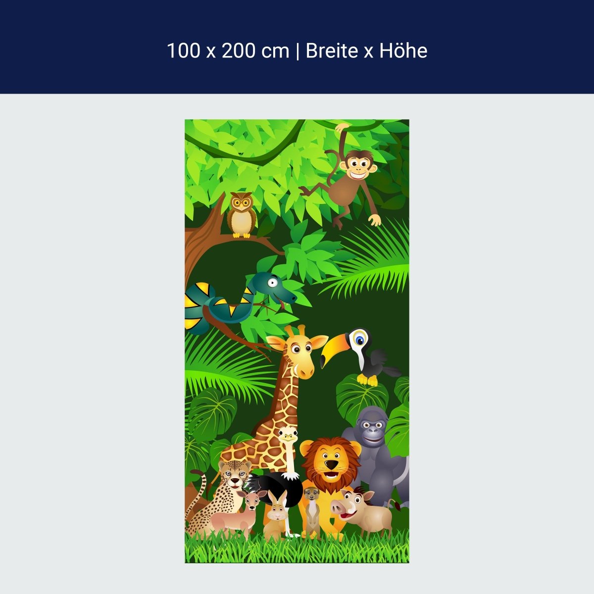 Shower wall jungle party children M0260