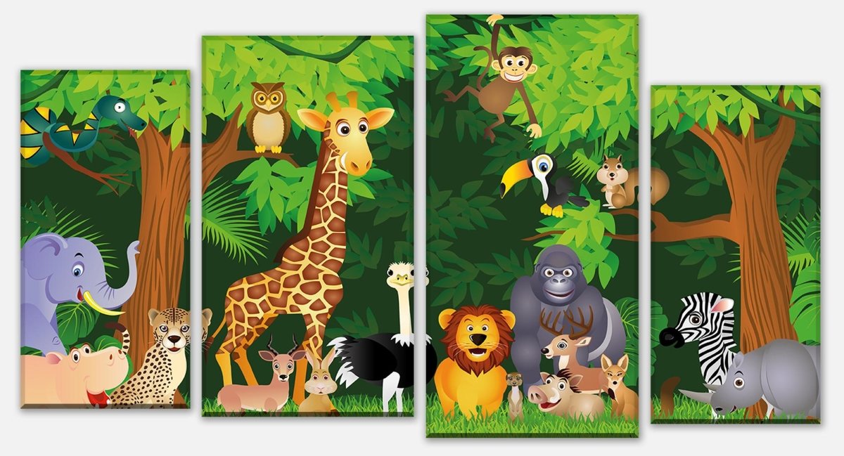 Tableau sur toile Jungle party enfants M0260