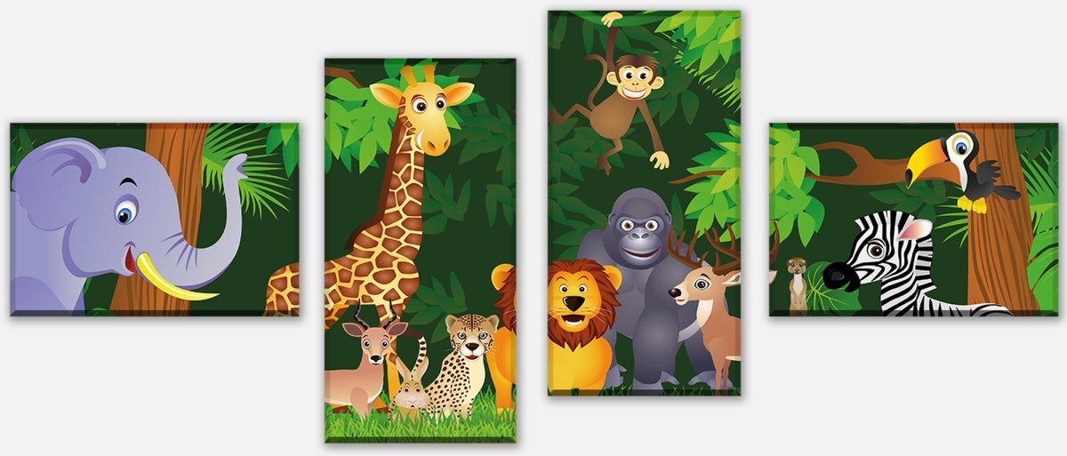 Tableau sur toile Jungle party enfants M0260
