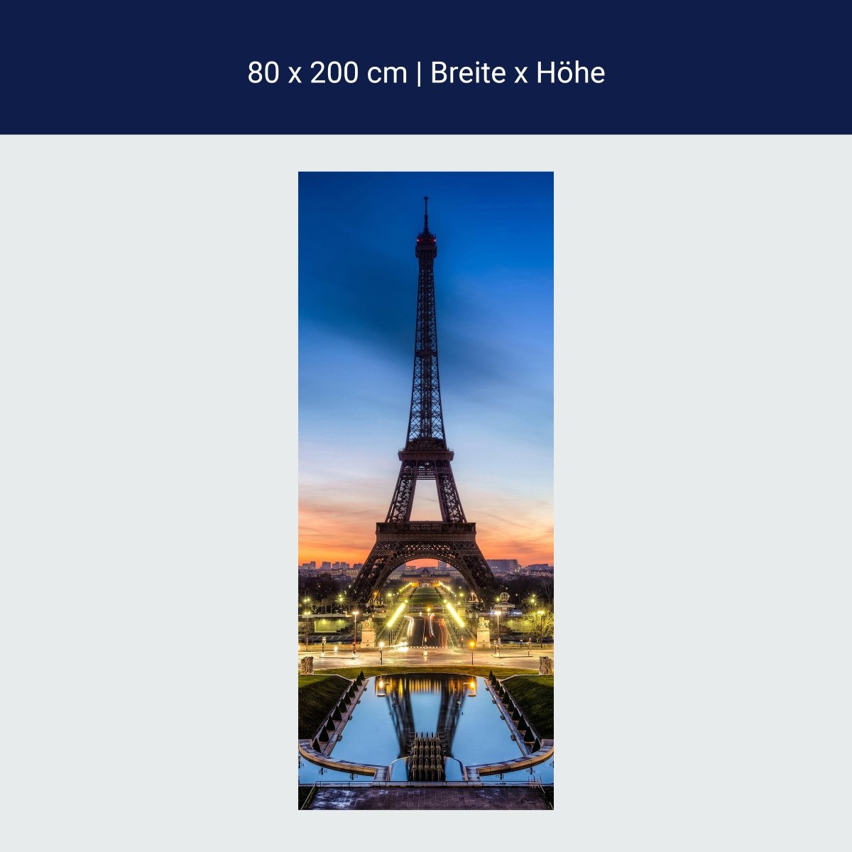 Türtapete Eiffelturm bei Nacht Frankreich M0266