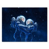 Tableau sur toile Paysage fantastique couple d'astronautes dans l'espace 2 M0270